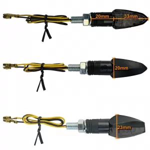 Motorcycle LED Mini Turn Signal LIZZARD Black Smoked Glass Mini Indicator + E-Mark