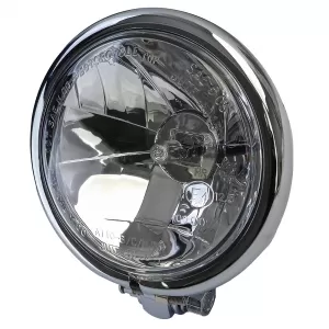 Universal clear glass H3 motorcycle headlight chrome steel housing with E-mark