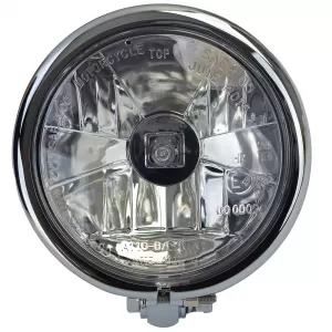 Universal clear glass H3 motorcycle headlight chrome steel housing with E-mark
