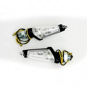 Set de semnalizatoare LED cu sticlă clară pentru motociclete CORTONA, universal, cu E-Mark