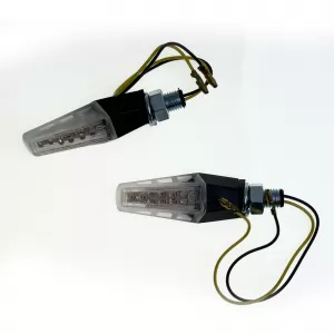 Set de semnalizatoare LED cu sticlă clară pentru motociclete universale GILL cu E-Mark