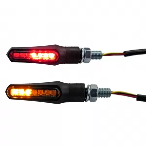 3in1 Mini LED Indicator Taillight Brake Light black tinted ECE Chopper Custom