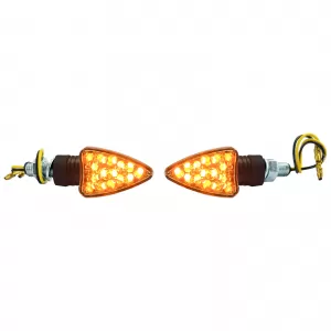 Motorcycle LED Mini Indicators Arrow Style Custom Mini Indicators Black + E-Mark