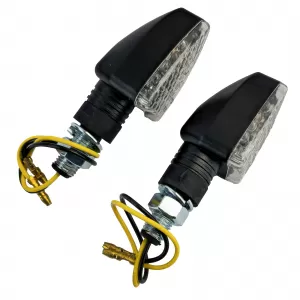 Motorcycle LED Mini Indicators Arrow Style Custom Mini Indicators Black + E-Mark