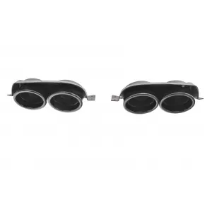 image-5-Exhaust Muffler Tips Ornaments suitable for VW Golf 7 7.5 (2012-2020) R Design Black