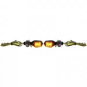 Motorcycle LED Mini Turn Signal Tiny Black Mini Indicator Universal with E-Mark