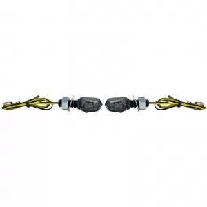 Motorcycle LED Mini Turn Signal Tiny Black Mini Indicator Universal with E-Mark