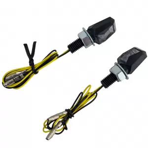 Motorcycle LED Mini Turn Signal Tiny Black Mini Indicator Universal with E-Mark