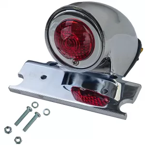 Motorcycle LED Universal Sparto Taillight Chrome Retro Harley Chopper