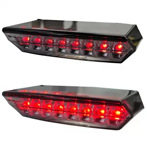 Motorcycle LED taillight brake light universal Boston style custom smoke E-approved
