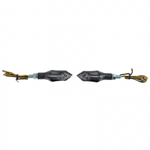Motorcycle LED Turn Signals Black Clear Lens Hatch Universal with E-Mark