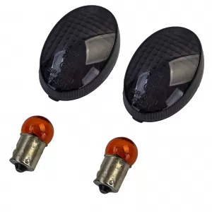 Tinted indicator lenses including bulbs for Yamaha MT03 with E-mark
