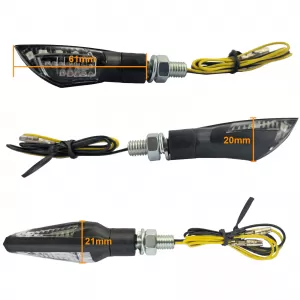 Motorcycle LED Mini Indicators Universal Mini Turn Signals Black with E-Mark