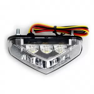 image-2-Univerzális motorkerékpár LED hátsó lámpa, átetsző bóra, HÁROMSZÖG, E-jellel
