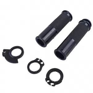 Motorcycle Aluminum Grip Set Handlebar Grips "Lux" Universal Pair Black incl. Adapter
