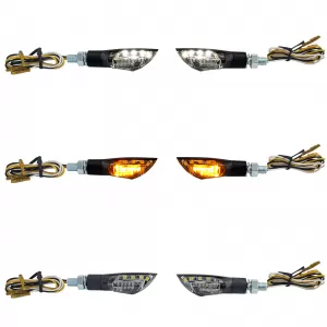 Motorcycle LED Universal Turn Signal Dual + Position Light Black with E-Mark