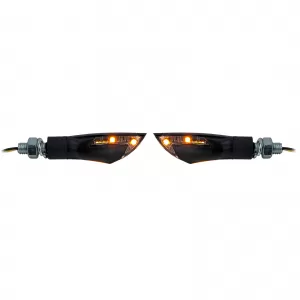 Motorcycle LED Universal Turn Signal Dual + Position Light Black with E-Mark