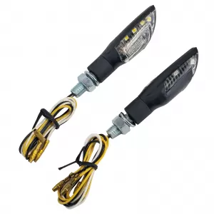 Motorcycle LED Universal Turn Signal Dual + Position Light Black with E-Mark