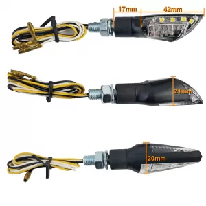 Motorcycle LED Universal Turn Signal Dual + Position Light Black with E-Mark