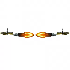 Motorcycle LED Mini Turn Signals Universal Mini Indicators Black Smoke with E-Mark