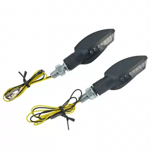 Motorcycle LED Mini Turn Signals Universal Mini Indicators Black Smoke with E-Mark