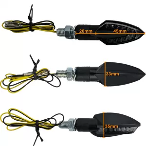 Motorcycle LED Mini Turn Signals Universal Mini Indicators Black Smoke with E-Mark