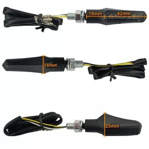 Motorcycle LED Mini Turn Signals and Position Light Shark Black Smoke with E-Mark