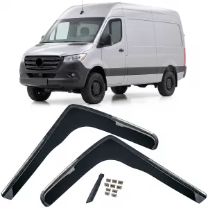 Wind deflector rain deflector 2-piece black for Mercedes Sprinter 907 from 2018
