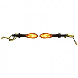 Motorcycle LED Indicator Set universal E-approved 12V clear glass black Paddle