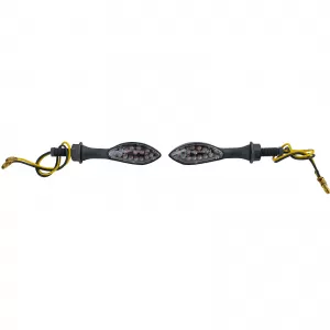 Motorcycle LED Indicator Set universal E-approved 12V clear glass black Paddle