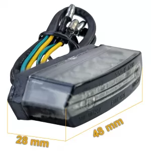 LED taillight smoke mini E-approved 48mm universal motorcycle custom