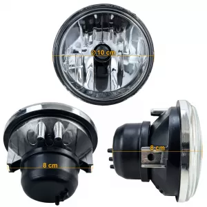 4" 10cm headlight insert H4 clear glass E-approved 12V universal motorcycle
