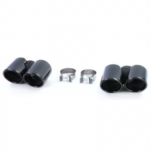 Terminali di scarico a doppio tubo neri adatti per Porsche 911 991.1 11-15 3.4 350CV-image-6259142