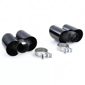 Terminali di scarico a doppio tubo neri adatti per Porsche 911 991.1 11-15 3.4 350CV-image-6259147