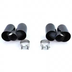 Terminali di scarico a doppio tubo neri adatti per Porsche 911 991.1 11-15 3.4 350CV-image-6259148