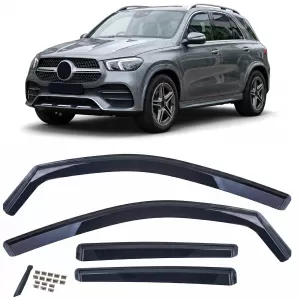 Wind deflector rain deflector 4-piece black for Mercedes GLE C167 from 2019