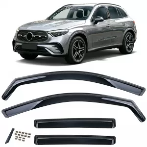 Wind deflectors Rain deflectors 4-piece Black for Mercedes GLC X254 SUV from 2022