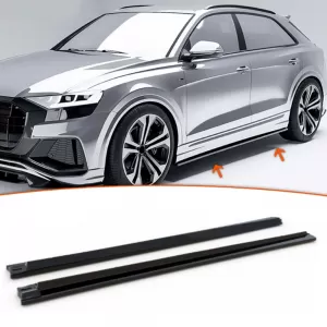 image-62-Q8 küszöb spoiler alsó toldat zongoralakk fekete ABS / 2018-tól (4 darab)