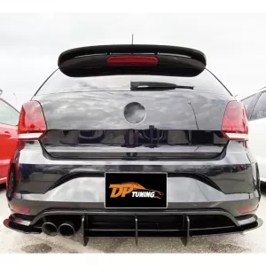 image-40-Polo Mk5 Max GTI hátsó diffúzor + splitter matt fekete műanyag / 2009-2017