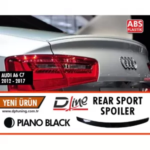 image-2-Audi A6 C7 Sport Style hátsó spoiler zongoralakk fekete ABS / 2012-2017