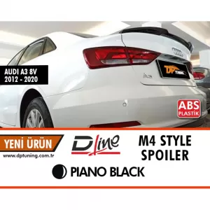image-5-A3 8V M4 Style hátsó csomagtér spoiler zongoralakk fekete ABS / 2012-2019