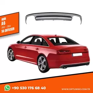 image-52-Audi A6 S6 diffúzor bal+jobb dupla kivezetéses szürke ABS / 2012-2014 (Standard lökhárító)