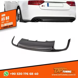 image-53-Audi A5 B8 Sedan S5 diffúzor bal+jobb dupla kivezetés sötétszürke ABS / 2007-2011 (Standard lökhárító)