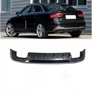 image-61-Audi A3 8V FL Sedan S3 diffózor bal+jobb dupla kivezetéses sötétszürke ABS / 2017-2019 (Standard lökhárító)