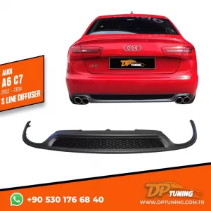 image-65-A6 SLine diffúzor bal+jobb dupla kivezetéses szürke ABS / 2012-2014 (Standard lökhárító)