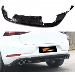 image-69-Golf Mk7 FL R Style hátsó diffúzor zongoralakk fekete ABS / 2017-2019 (kipufogó nélkül)