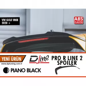 image-29-Golf 8 Pro/R-line Style 2 hátsó spoiler zongoralakk fekete ABS / 2020 -