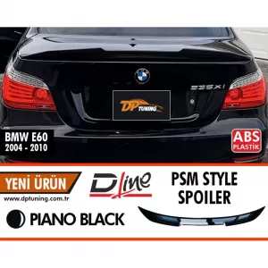 image-43-E60 PSM Style hátsó csomagtérajtó spoiler, zongoralakk fekete ABS / 2004-2010