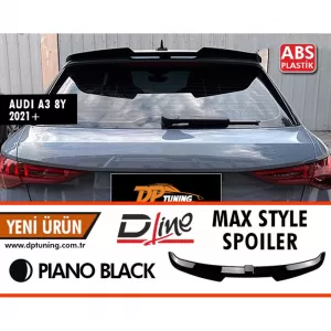 image-56-Audi A3 8Y Hatchback Sline Style hátsó spoiler zongoralakk fekete ABS / 2021 -