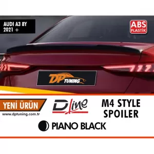 image-62-Audi A3 8Y Sedan M4 Style csomagtér spoiler, zongoralakk fekete ABS / 2020-up